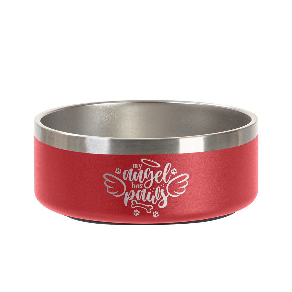 42oz/1250ml Stainless Steel Dog Bowl (Powder Coated, Red)