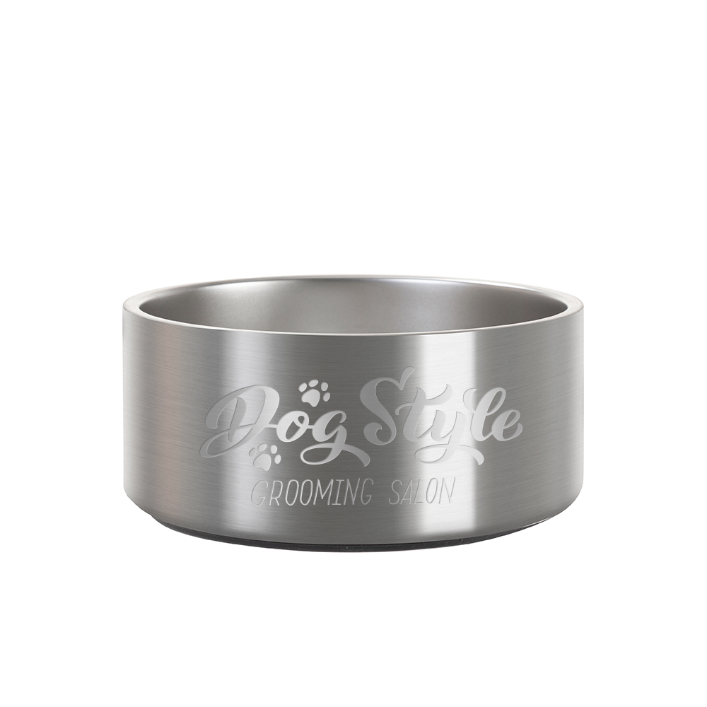 64oz/1900ml Stainless Steel Dog Bowl (Plain, Stainless steel)