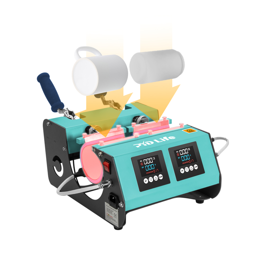 Double Station Combo Mug Press (3 in 1, Mint Green)
