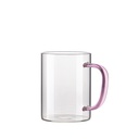 15oz/450ml Glass Mug w/ Pink Handle(Clear)