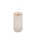 18oz/550ml Thermal Color Change Glass Can with Bamboo Lid (Black)