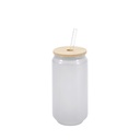 18oz/550ml Thermal Color Change Glass Can with Bamboo Lid (Blue)