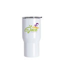 22oz/650ml Stainless Steel Travel Tumbler with Water Proof Lid (White)