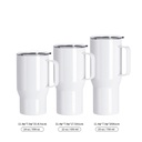 22oz/650ml Stainless Steel Travel Tumbler with Water Proof Lid &amp; Handle (White)
