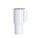 25oz/750ml Stainless Steel Travel Tumbler with Water Proof Lid &amp; Handle (White)
