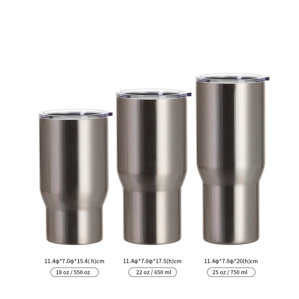 22oz/650ml Stainless Steel Travel Tumbler with Water Proof Lid (Silver)