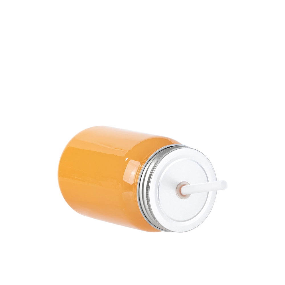 15oz/450ml Full Color Mason Jar no Handle(Orange)