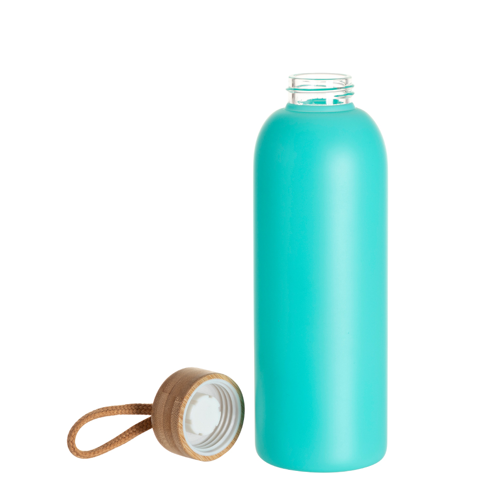 25oz/750ml Frosted Glass Bottle w/ Bamboo Lid (Mint Green)