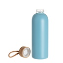 25oz/750ml Frosted Glass Bottle w/ Bamboo Lid (Light Blue)