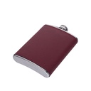 8oz/240ml Stainless Steel Flask with PU Cover(Red W/ Black)