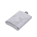 8oz/240ml Stainless Steel Flask with PU Cover(Marbling W/ Gold)