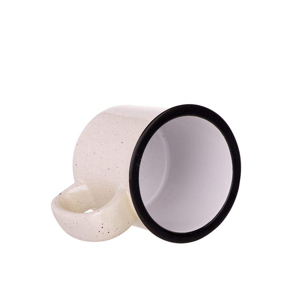 13oz/400ml Retro Ceramic Enamel Mug(Beige Pattern)