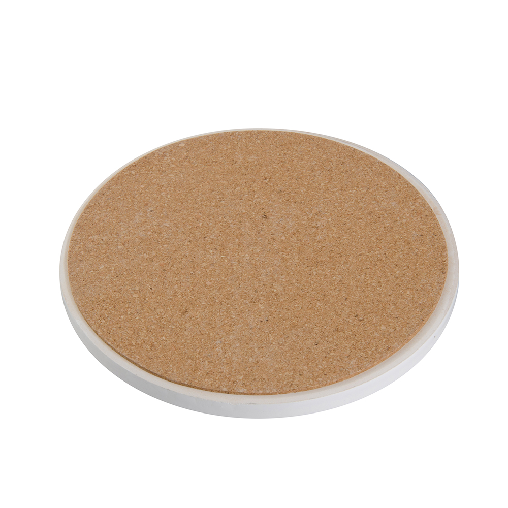 Round Ceramic Coaster W/ Cork (Φ10.8cm/ 4.2&quot;)