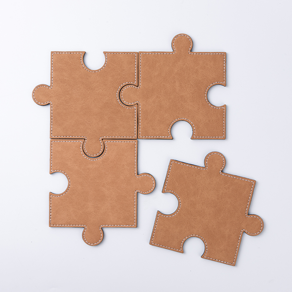 PU Puzzle Coaster(Brown, 12*12cm)