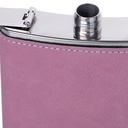 8oz/240ml Stainless Steel Flask with PU Cover(Light Pink W/ Black)