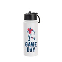 18oz/550ml Stainless Steel Water Bottle w/ Wide Mouth Straw Lid &amp; Rotating Handle (Sublimation, Matt White)