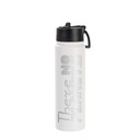 22oz/650ml Stainless Steel Flask with Wide Mouth Straw Lid &amp; Rotating Handle (Sublimation, Matt White)