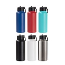 32oz/950ml Stainless Steel Flask with Wide Mouth Straw Lid &amp; Rotating Handle (Powder Coated, White)