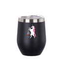 12oz/360ml Stainless Steel Stemless Cup (Powder Coated, Black)