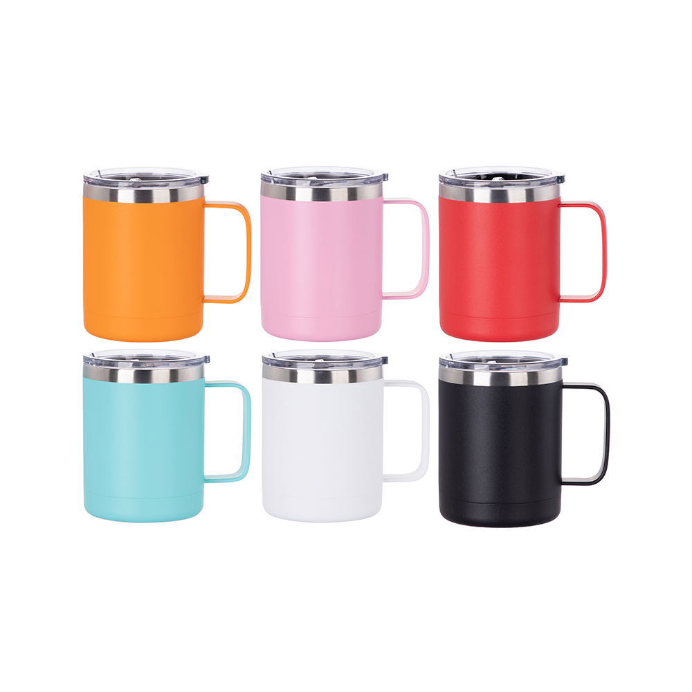 Powder Coated Stainless Steel Coffee Cup(10OZ,Common Blank,Pink)