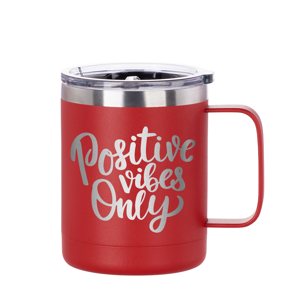 10oz/300ml Stainless Steel Coffee Cup (Powder Coated, Red)