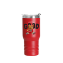 22oz/650ml Stainless Steel Tumbler w/ Ringneck Grip (Powder Coated, Red)