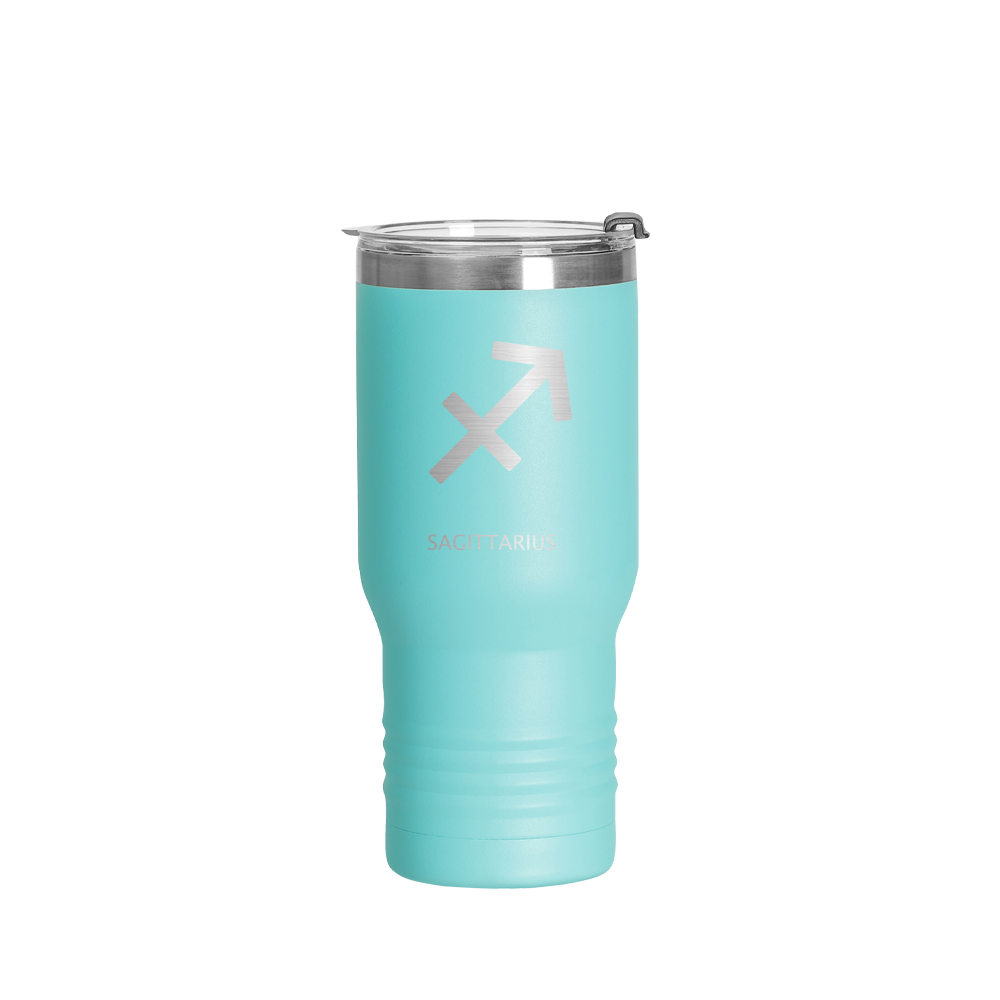 22oz/650ml Stainless Steel Tumbler w/ Ringneck Grip (Powder Coated, Mint Green)