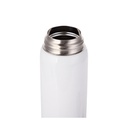 16oz Stainless Steel Bottle w/ Black Flip Lock Lid (White)