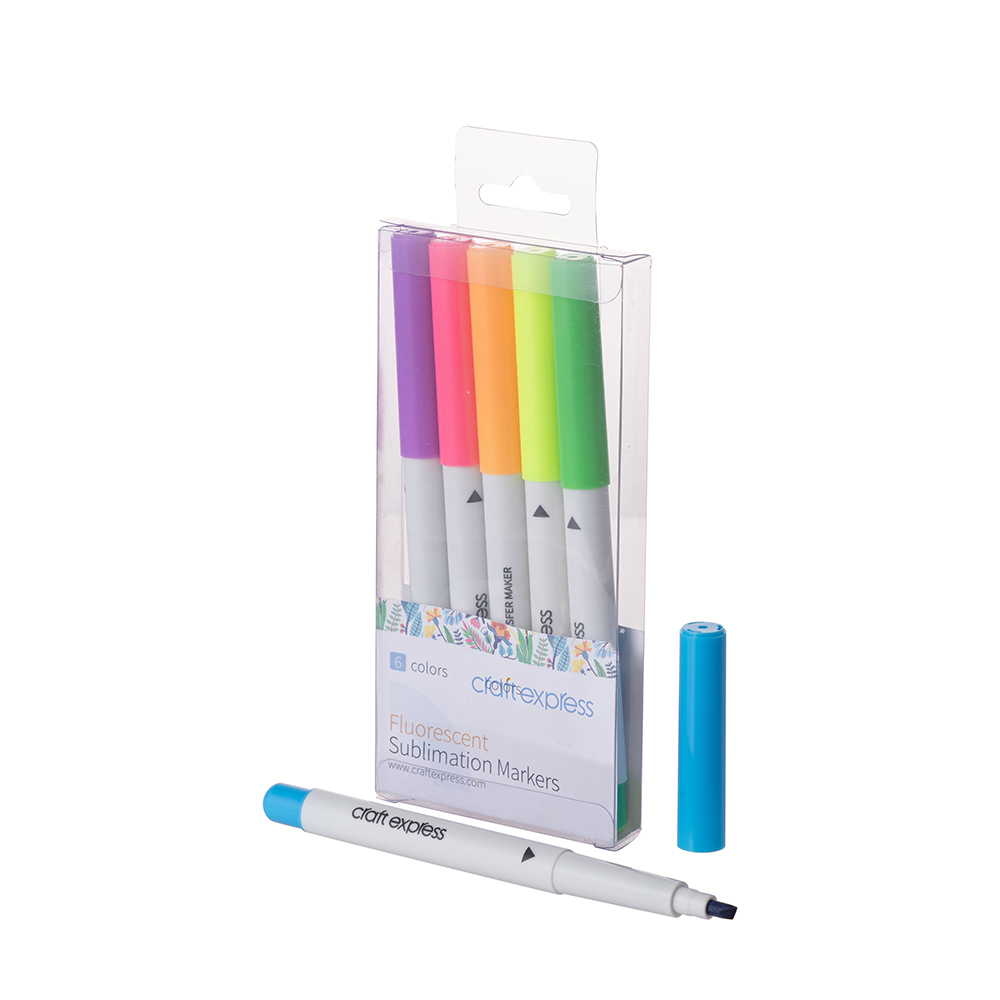 Sublimation Markers (6 Fluorescent Colors)