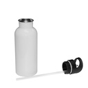 600ml Stainless Steel Water Bottle with Straw Top - White