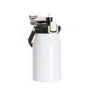 32oz/1000ml Stainless Steel Travel Bottle with Flip Lock Handle Cap &amp; Press-In Straw (White)
