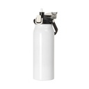 57oz/1700ml Stainless Steel Travel Bottle with Flip Lock Handle Cap &amp; Press-In Straw (White)
