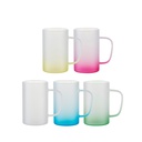 18oz/540ml Glass Mug with Handle (Frosted, Gradient Green)