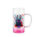 22oz/650m Glass Mug with Handle (Clear, Gradient Pink)