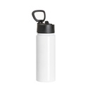 27oz/800ml Stainless Steel Water Bottle with Wide Mouth Handle Cap &amp; Straw (White)