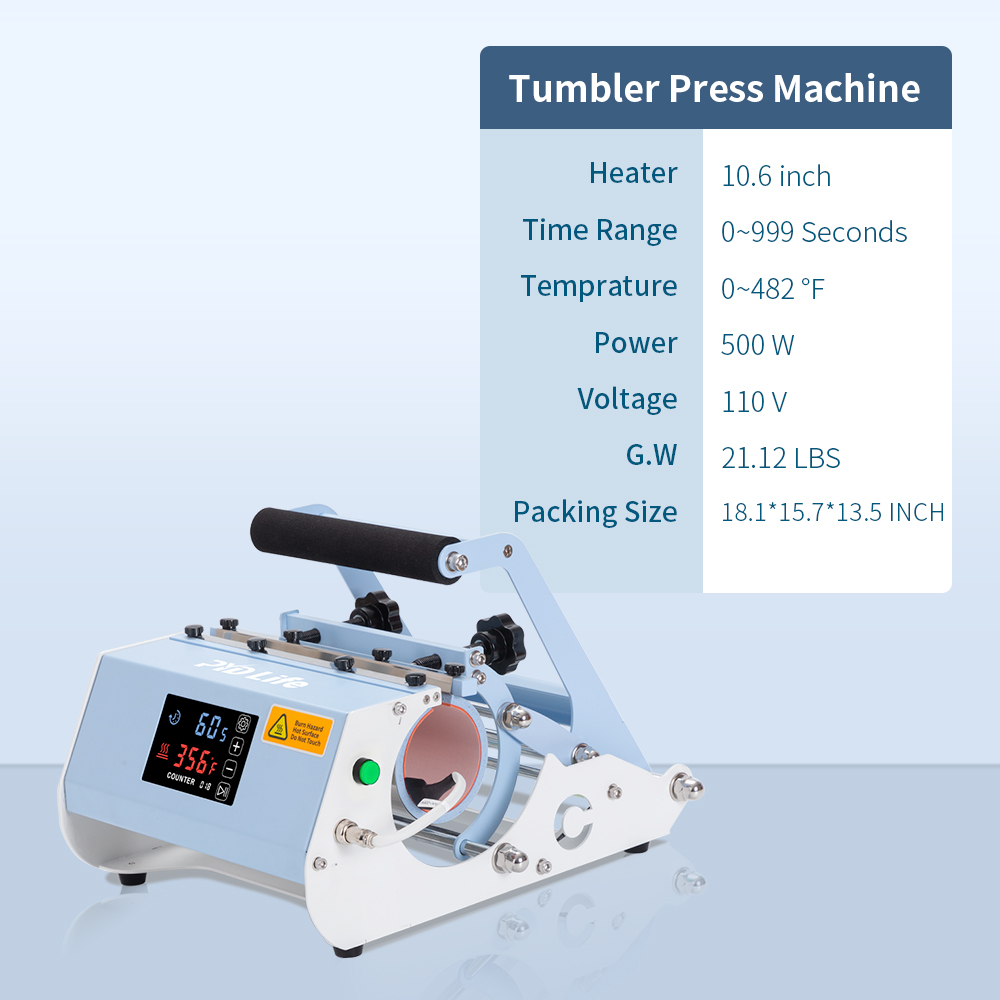 30 Oz Tumbler Press V3.0 Pro (Touch Screen, Light Blue)