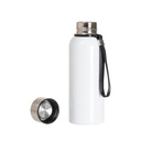 20oz/600ml Stainless Steel Bottle with Black Portable String(White)