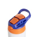 17OZ/500ml White Aluminium Water Bottle with Orange/ Blue Lid