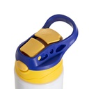 17OZ/500ml White Aluminium Water Bottle with Yellow/ Blue Lid
