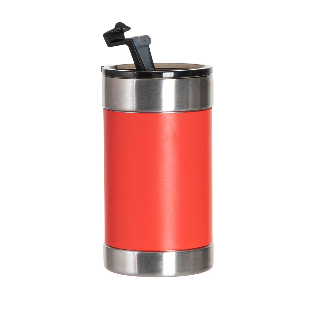 12oz/350ml 4 in 1  Can Cooler with Silicon Sleeve (Red/White)