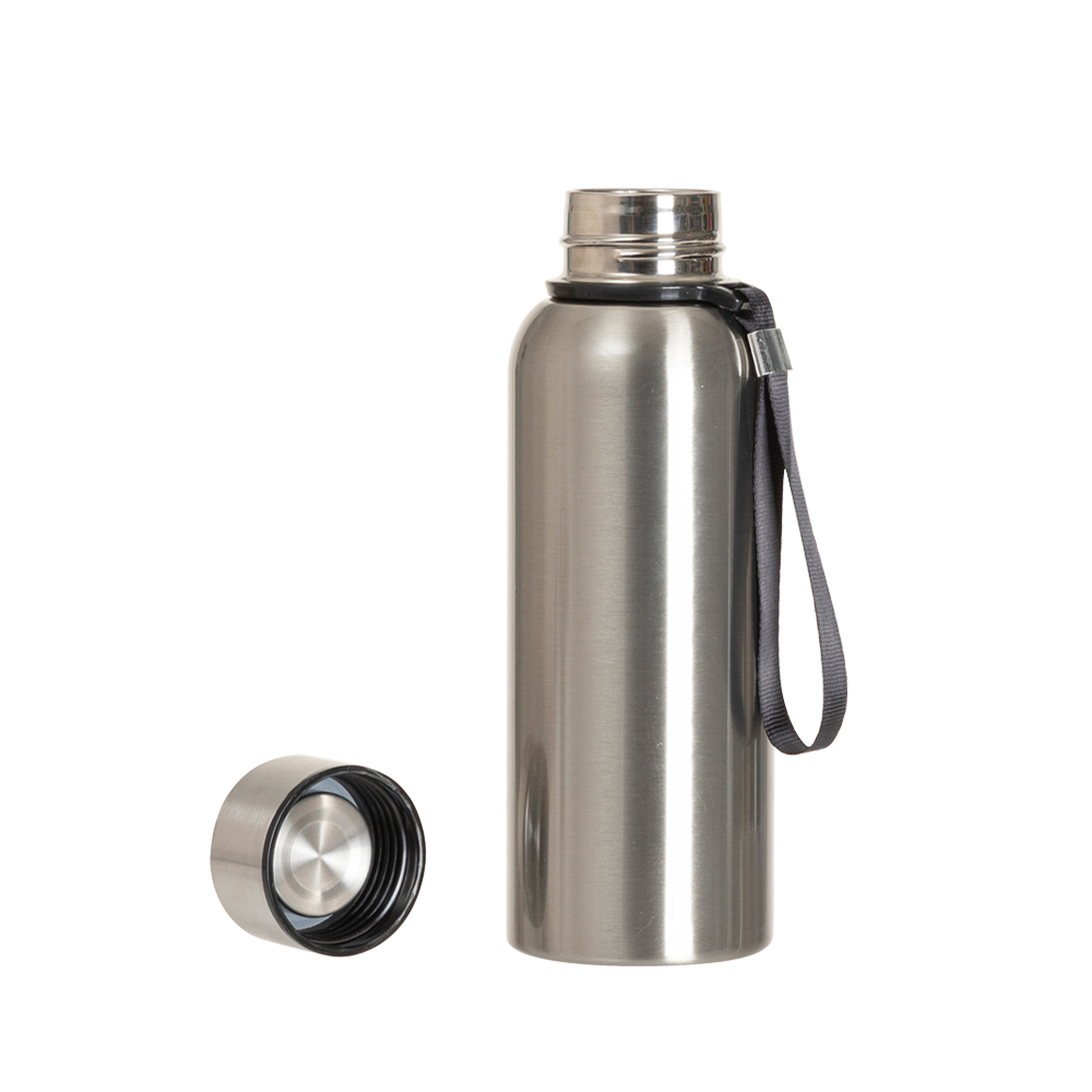 20oz/600ml Stainless Steel Bottle with Black Portable String(Silver)MOQ 2000