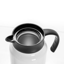 50oz/1500ml Stainless Steel Coffee Pot  w/ Black Handle&amp; Lid(White)