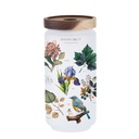 950ml Glass Storage Jar with Acacia Wood Lid (Frosted White)