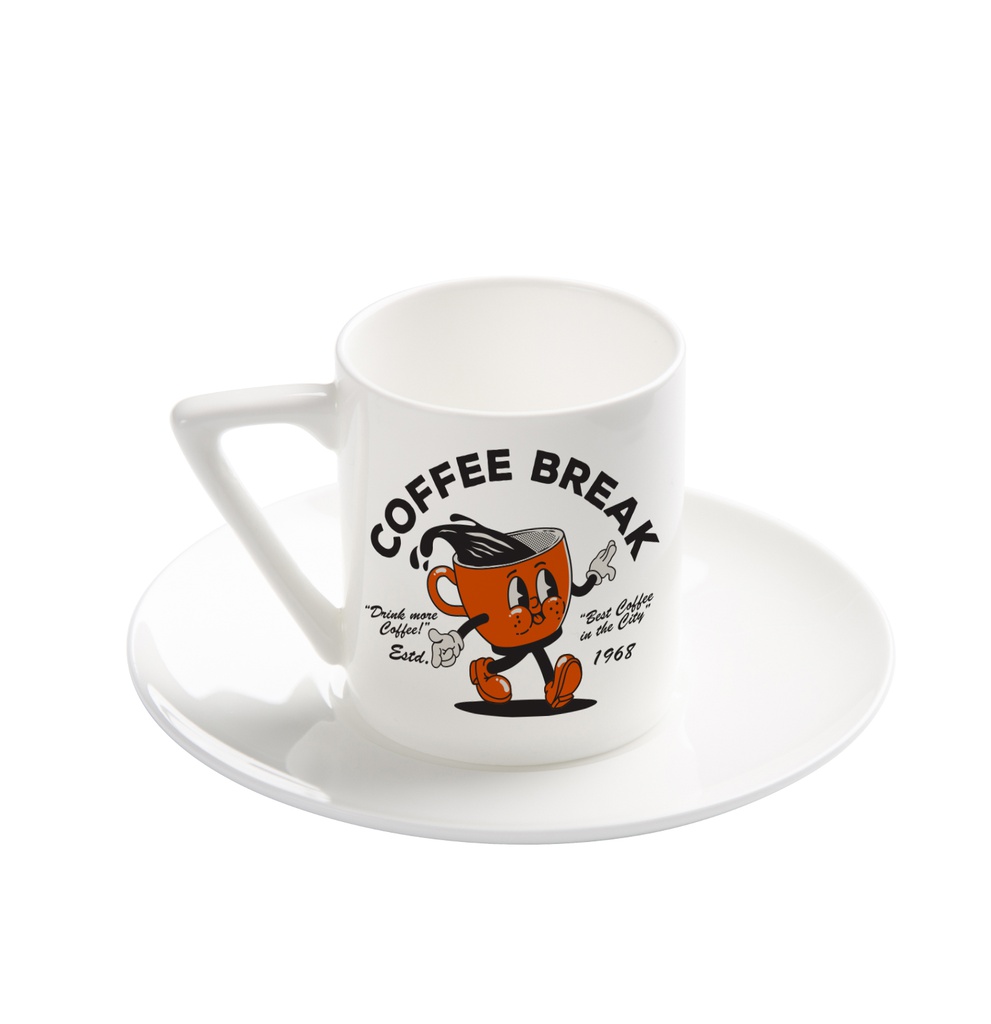 3oz Coffee Mug with Saucer