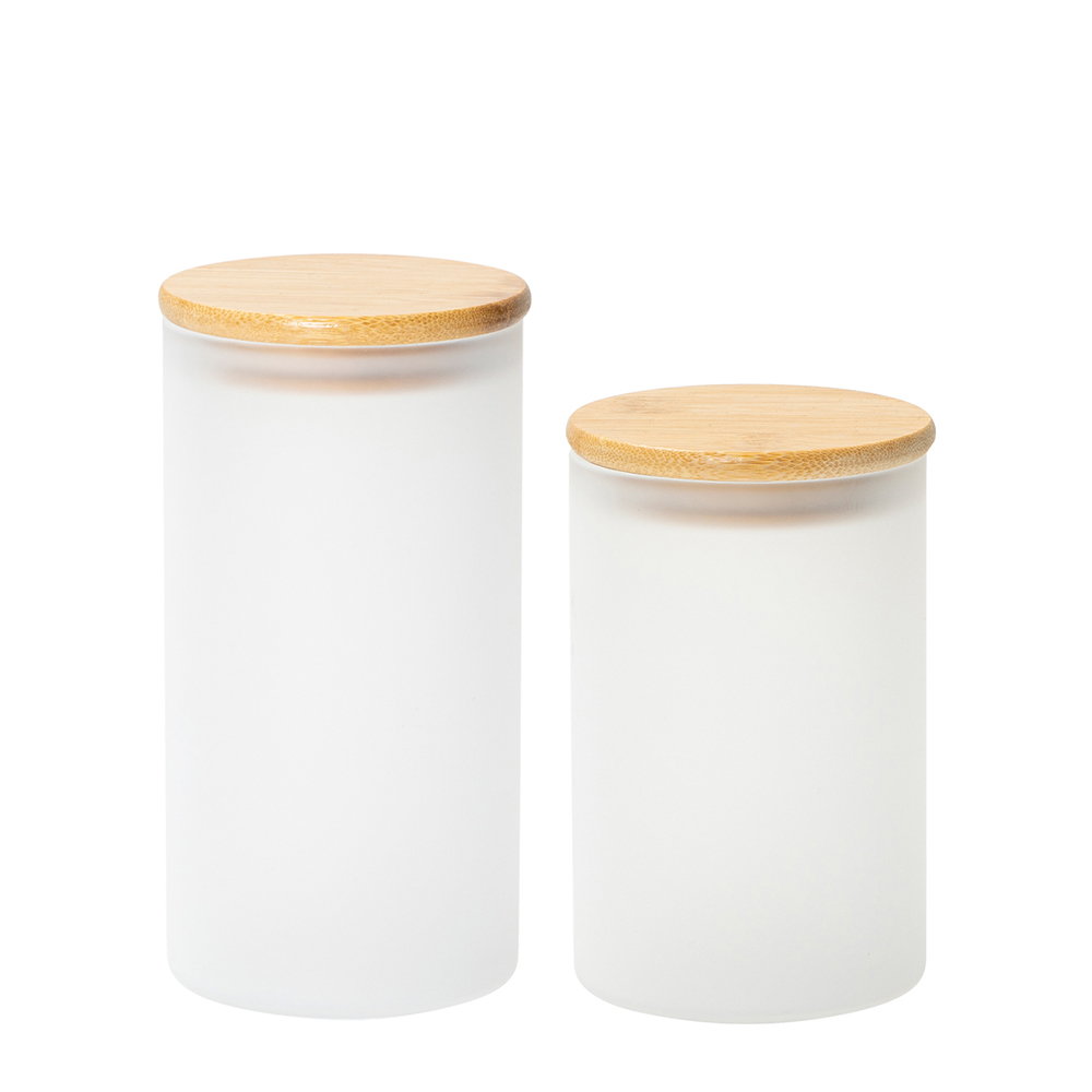 25oz/750ml Glass Storage Jar with Bamboo Lid (Frosted White)