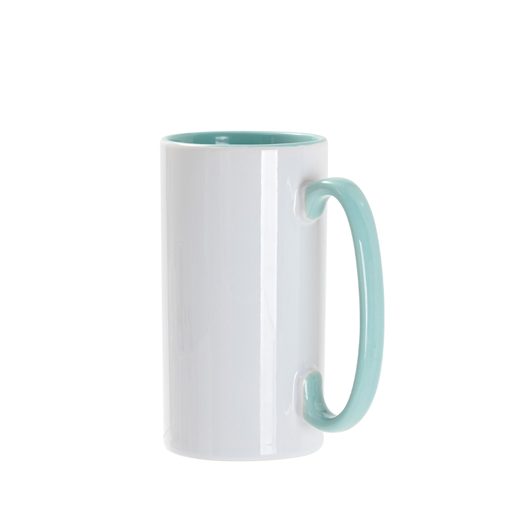 12.8oz/380ml Inner/Handle Color Skinny Tall Mug-Mint Green
