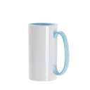12.8oz/380ml Inner/Handle Color Skinny Tall Mug-Light Blue