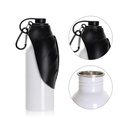 20oz/600ml White Stainless Steel with Black Portable Pet Water Bottle Dispenser