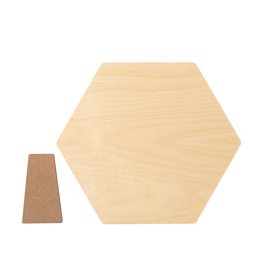 Plywood Hexagonal Photo Frame with Stand (17.8*20.3*1.5cm)