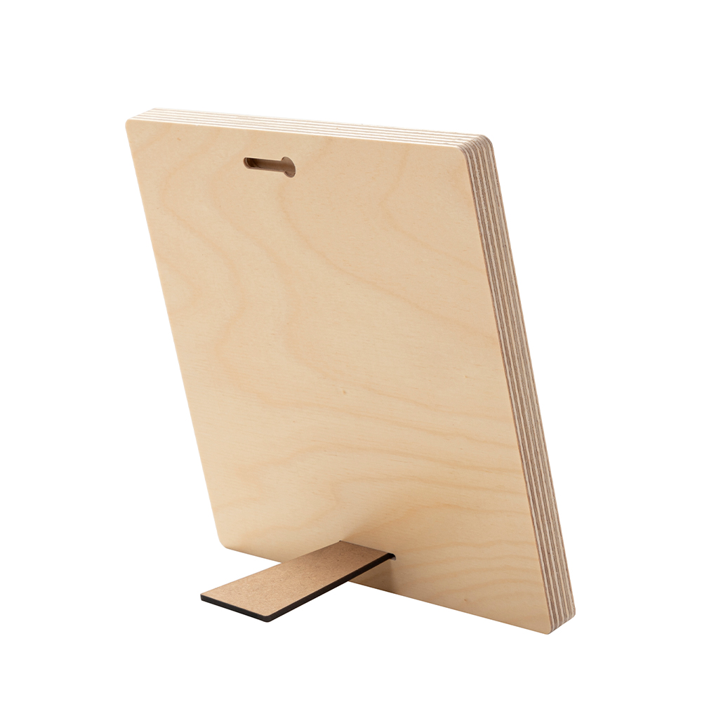 Plywood Square Photo Frame with Stand (20.3*20.3*1.5cm)